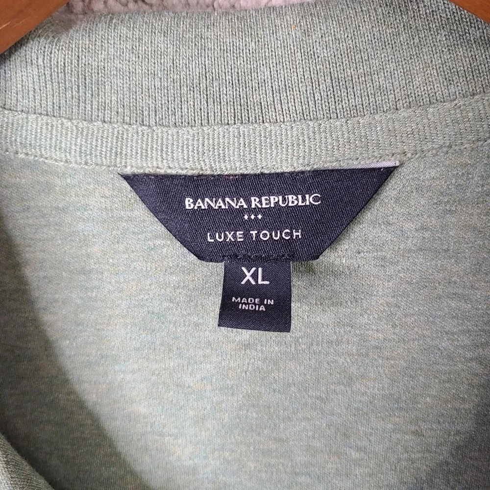 Banana‎ Republic Shirt Mens XL Green Luxe Touch Polo Short Sleeve Cotton Casual